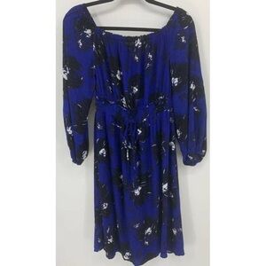Elegant Blue Floral Women's Dress